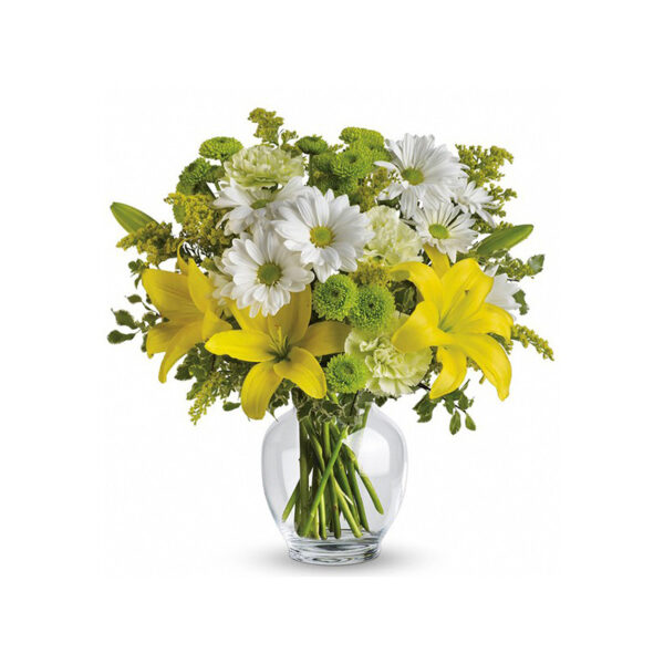 Glass Vase of Mix Flowers For Mother